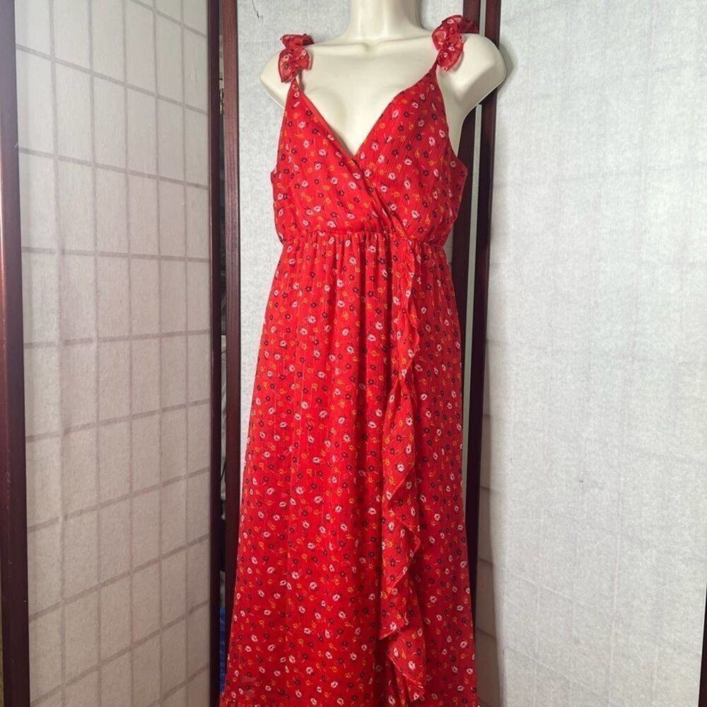 MADEWELL RUFFLE STRAPS TIERED‎ DRESS SIZE 0 - Picture 4 of 11